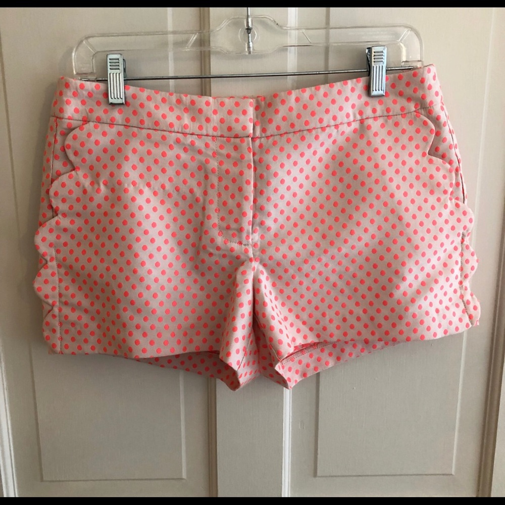 J. Crew pink polka dot shorts